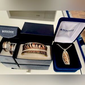 Montana Silversmith’s Rose gold and silver set
